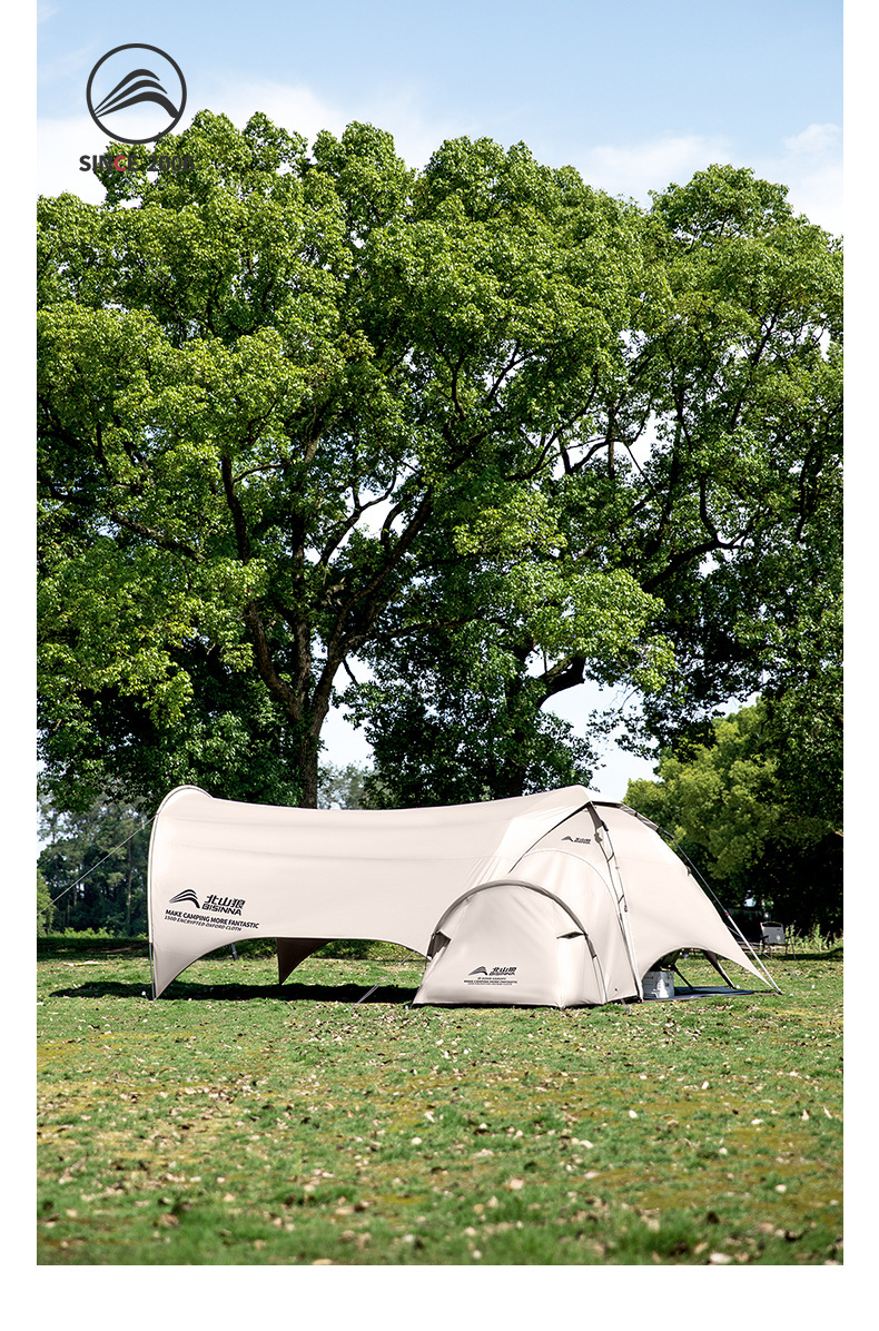Dome Canopy Tent Outdoor Sunshade New Camping Style Fully Automatic Quick-Open Sunshade Titanium Black Coating 2026 New Model