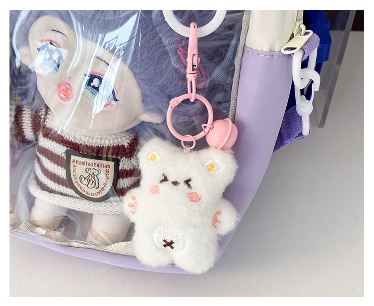 A Japanese niche double-sided multi-purpose bag for girls, a fresh and cute student single-shoulder bag, versatile carrying bear, +3 yuan undefined