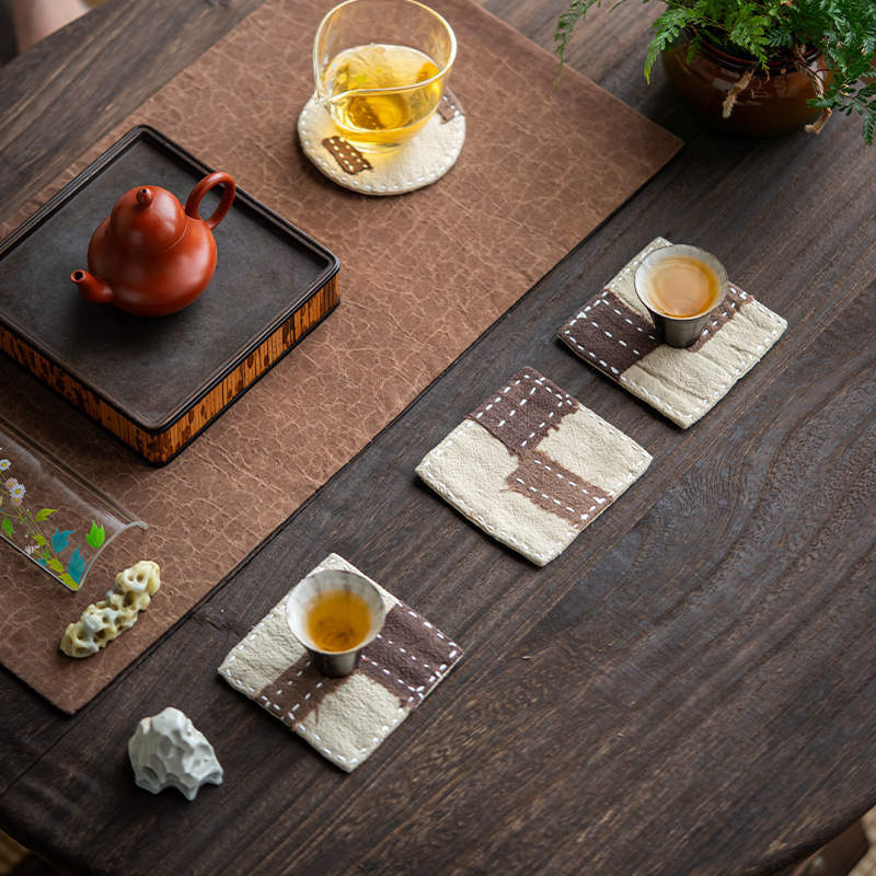 手缝苎麻杯垫布艺茶杯隔热垫杯托中式功夫茶道养壶垫茶垫|undefined