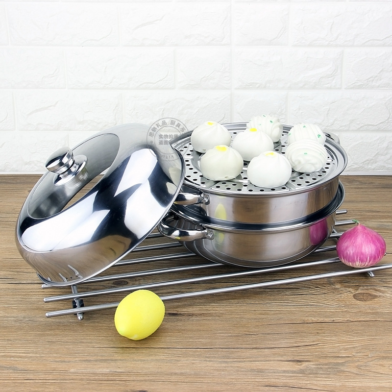 Stainless steel two-layer steamer, double-layer soup steamer, safety bank activity gift, two-layer hot pot steamer, kitchen cookware