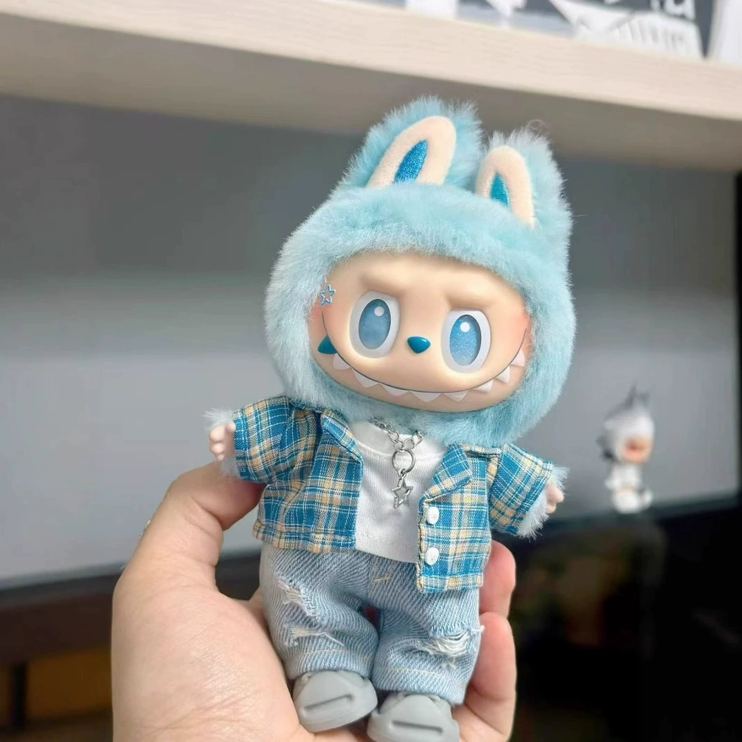 Одежда Labubu только для малышей/подвески первого, второго и третьего поколения Labubu 3.0 клетчатые рубашки свежая одежда виниловая одежда Labubu