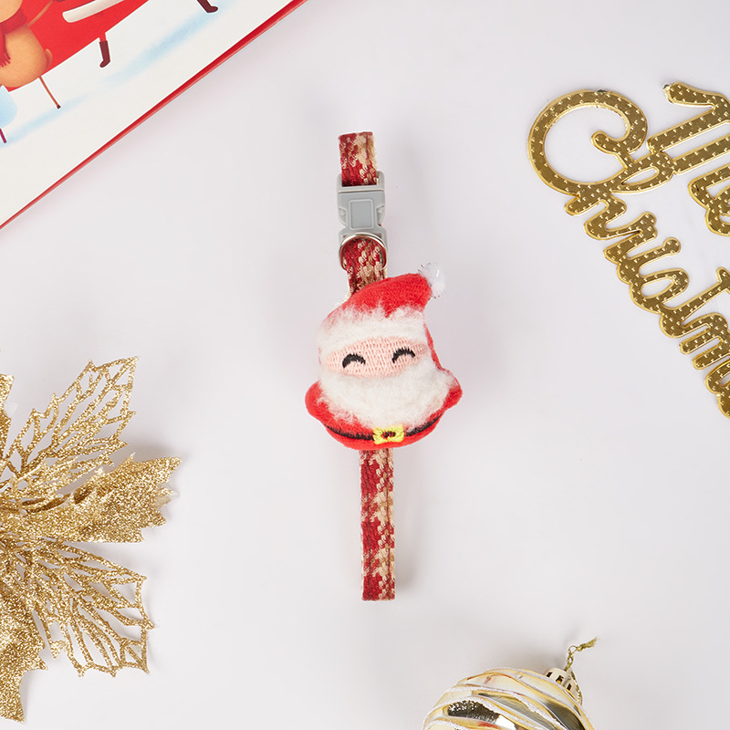 Nuevo collar de mascotas Teddy Bear pequeña cuerda de tracción de perros collar de Navidad collar de gatos fabricantes al por mayor