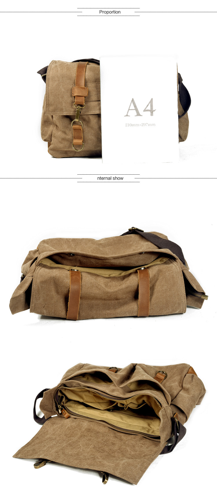 Męska codzienna płócienna torba artystyczna retro na jedno ramię skórzana torba typu crossbody damska prosta torba listonoszka torba na komputer_voghion.com