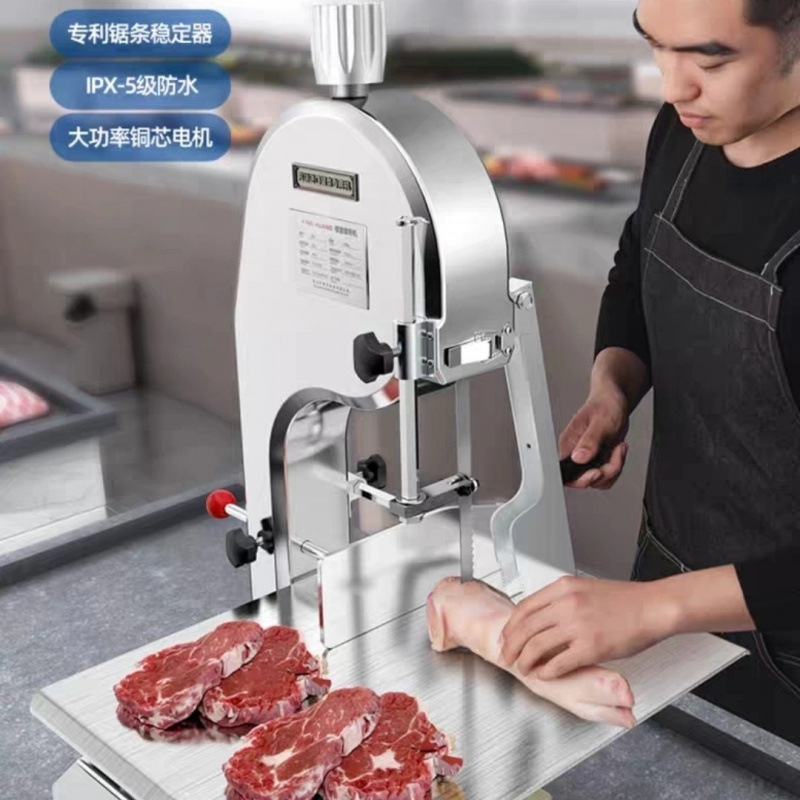 Máquina de sierra de hueso, máquina de corte de hueso comercial, máquina de corte eléctrico de hueso de vaca, costilla de cerdo, carne de cerdo, costilla doméstica, máquina de corte de bloque image 6