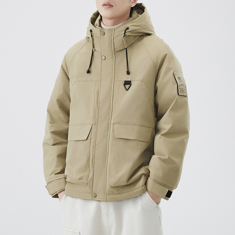Men's velvet Japanese travel keep warm down jacket