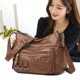 2024 new women's bag fashion mother bag large capacity shoulder messenger bag cross-border soft leather backpack wholesale