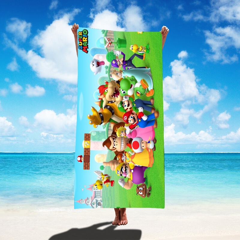 Super Mario Beach Towel Foreign Trade Hot Selling Amazon Mario Children's Beach Towel Children's Bath Towel Super Mario Beach Towel Foreign Trade Hot Selling Amazon Mario Children's Beach Towel Children's Bath Towel