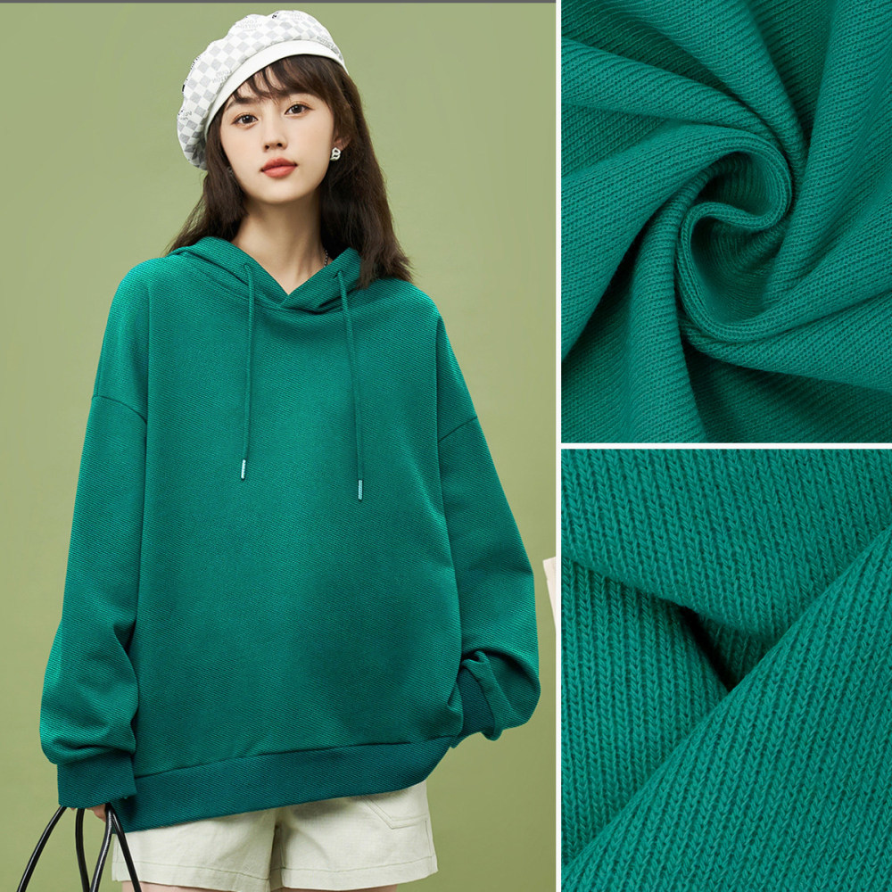 260克米妮奥代尔cvc法国罗纹布秋冬复合面布卫衣面料螺纹细条纹