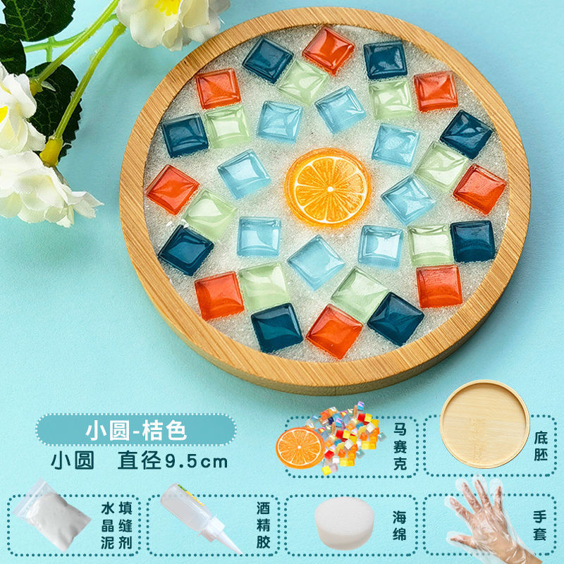 Nuevo producto bricolaje hecho a mano posavasos paquete de material mosaico padre-hijo creativo jardín de infantes pequeño regalo al por mayor juguetes educativos