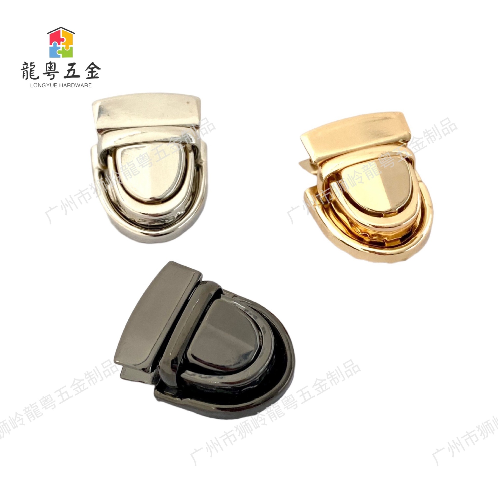 Spot wholesale luggage handbag Hardware accessories bag metal lock insert lock Iron lock duck bill lock press lock