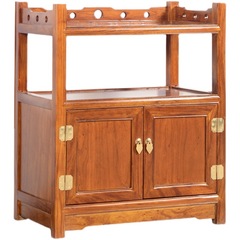 新中式榆木茶水櫃茶台邊櫃茶葉櫃多功能儲物櫃餐邊小型實木儲存櫃