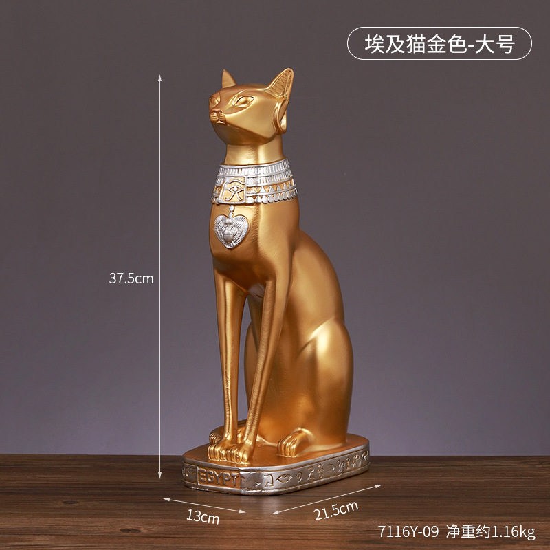 Creative Egyptian cat god guardian decoration home living room wine cabinet decoration personalized Lucky Cat resin crafts