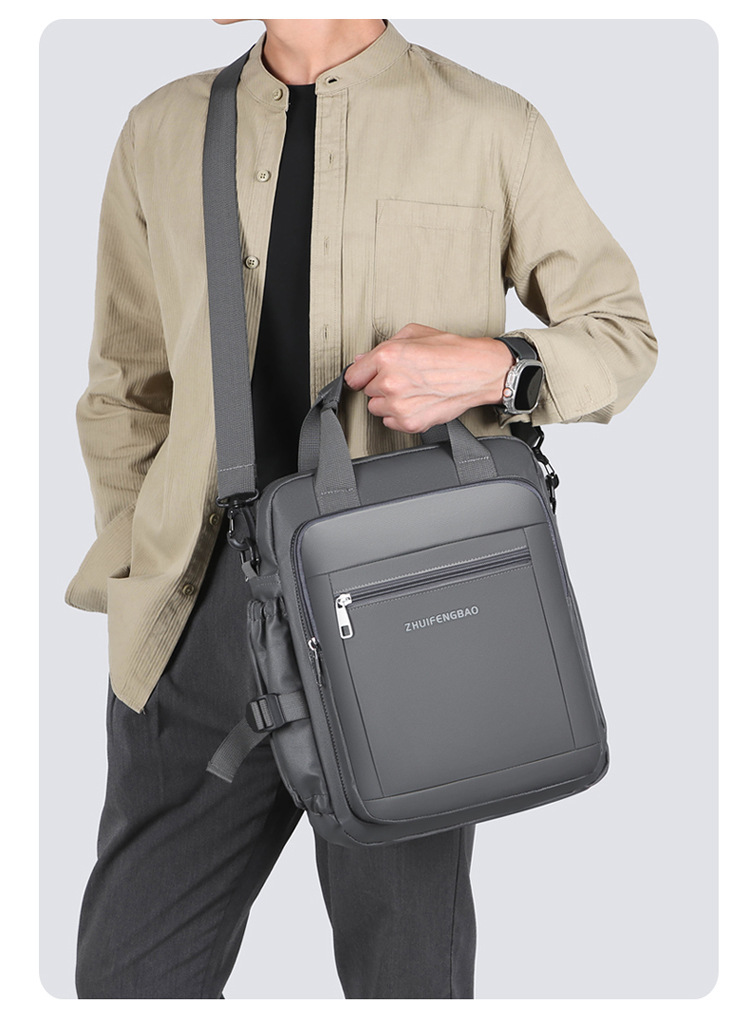 The new 2024 high-end briefcase, a simple men's large-capacity casual sports single-shoulder bag, is water-resistant for cross-border use undefined