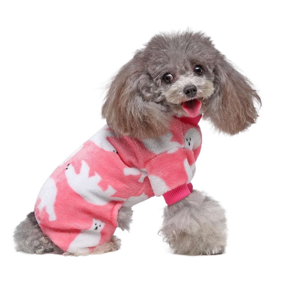 Suministros para mascotas transfronterizos ropa para mascotas leopardo estampado Polka Dot homewear para perros pequeños y medianos invierno felpa casual pijamas para perros