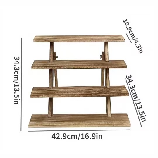 Estante de exhibición de postres de madera para restaurante Estante escalonado de madera de escritorio Estante de exhibición hecho a mano multicapa de madera maciza para el hogar