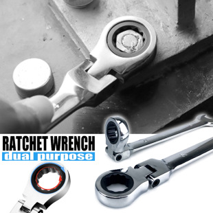Dual-purpose movable head ratchet plum wrench 8-9-10-11-12-13-14-15-16-17-18-19 wrench