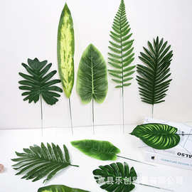幼儿园绿色植物区角仿真树叶龟背叶西瓜叶家居绿色装饰墙面墙饰