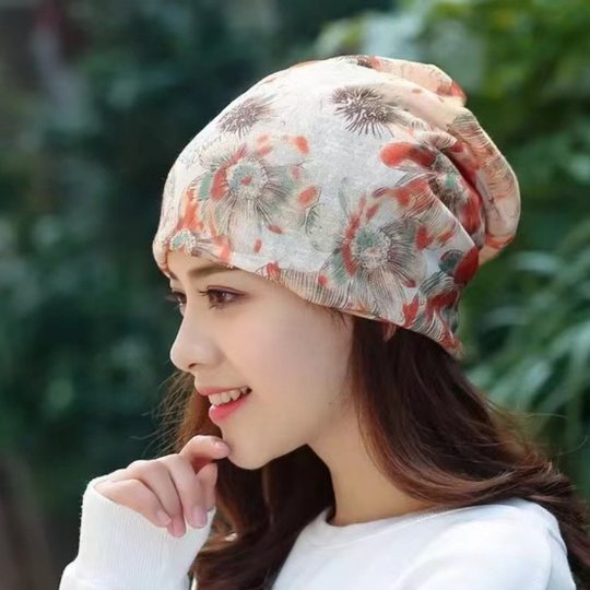 Cross-border autumn and winter outdoor warm headscarf fashion windproof pile cap special for pregnant women double scarf cap wholesale