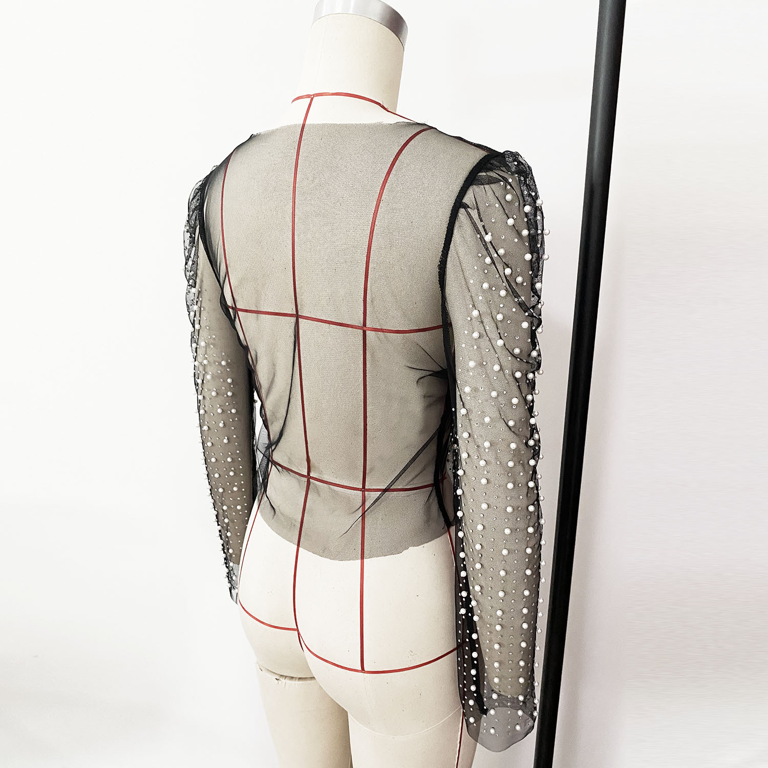 Summer Women Clothes Drilling Bubble Sleeve Mesh Top 8 Summer Women Clothes Drilling Bubble Sleeve Mesh Top