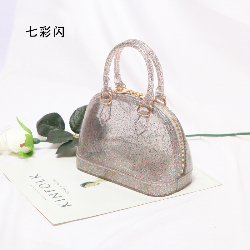 2025 primavera y verano estilo caliente moda casual niños dulces bolsa de gelatina mini bolso de mensajero de un solo hombro variedad al por mayor