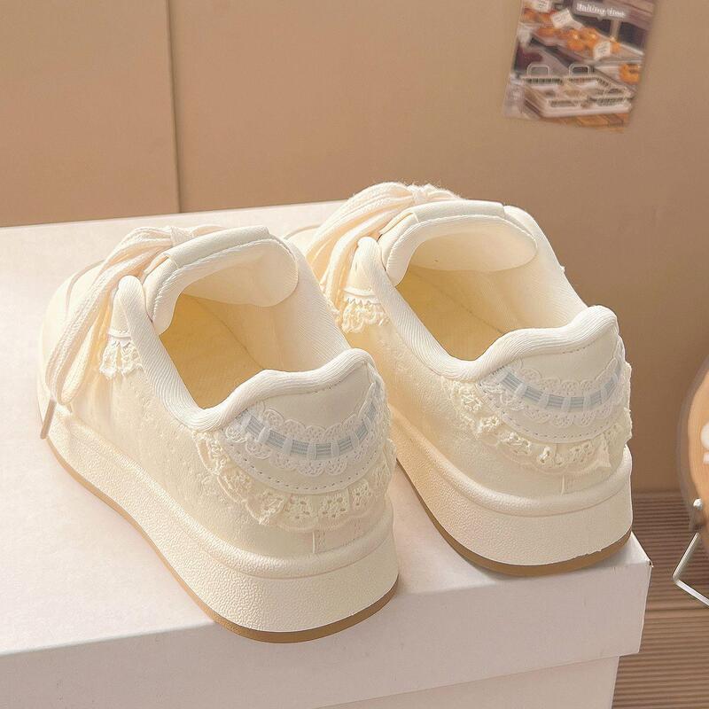 2026 Spring New White Sneakers with Breathable Mesh for Women, Fashionable and Versatile Casual High-Appearance Cute Student Sneakers for Women