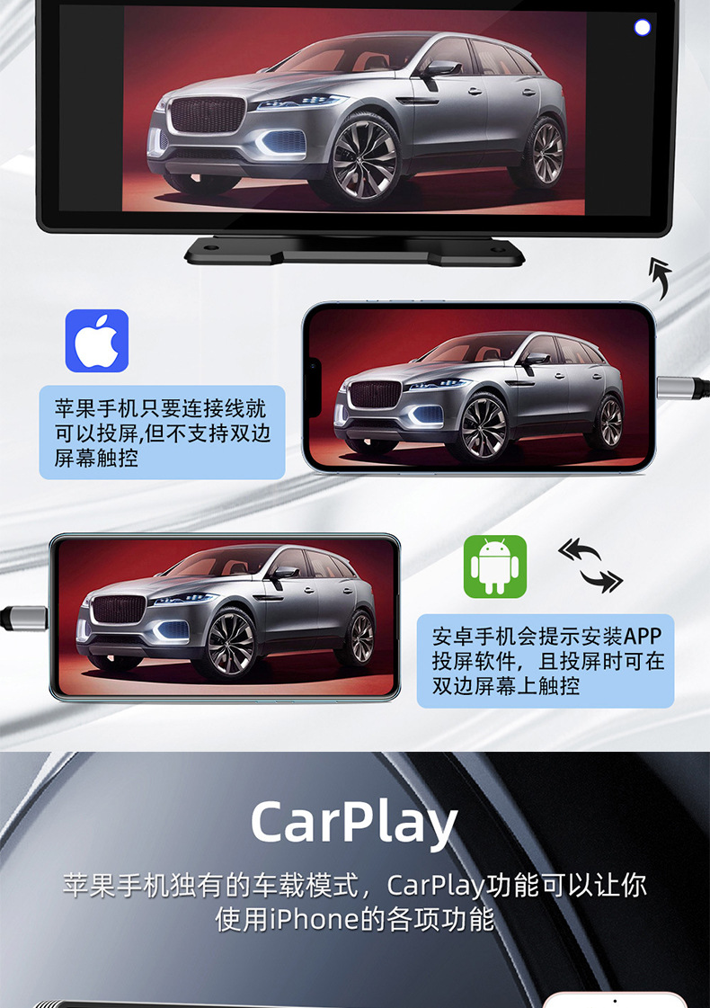 10.26inch Carplay Portable Screen Car Mp5 Navigator Pnd Apple Android Connected Car Player