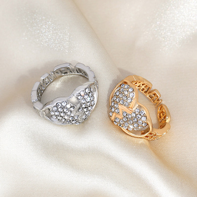 Ring Female ins Adjustable Net Red senior temperament Heartbreak Ring love lovers Diamond pieces Ring wholesale