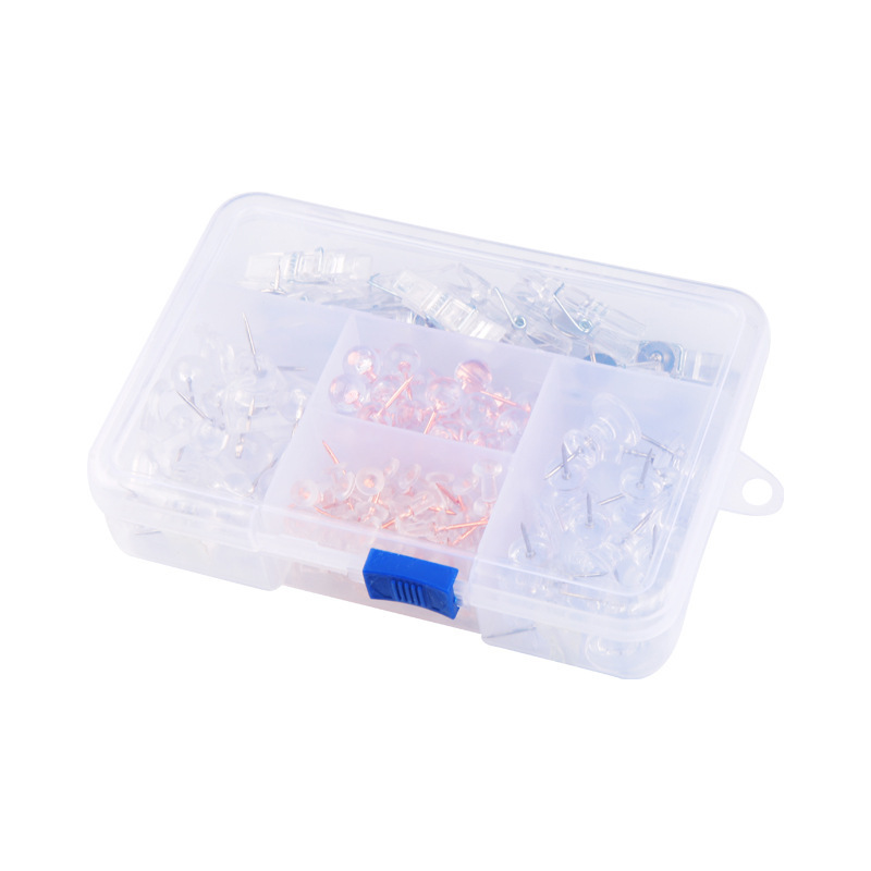 Combinación de clip de chincheta creativo multifuncional de color transparente de Rockfield Juego de tachuelas de foto de mapa de tablero de corcho