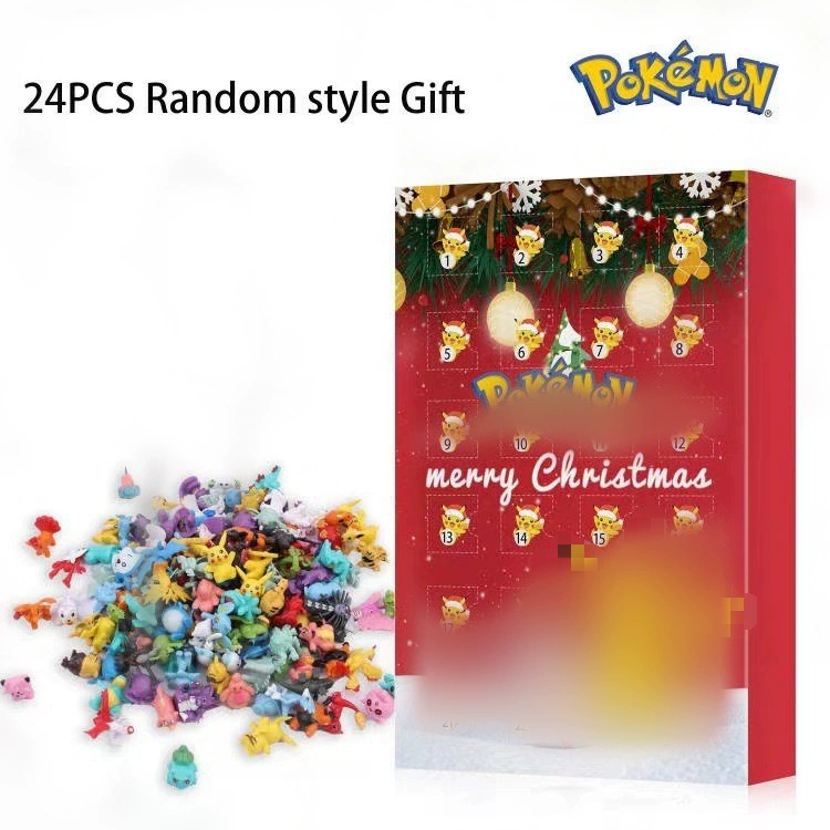 Популярный трансграничный рождественский адвент-календарь Pokémon: Набор из 24 коллекционных фигурок-сюрпризов для любителей интернет-селебрити
