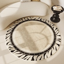 轻奢高级圆形客厅地毯家用吸水水晶绒地毯耐磨易打理沙发茶几毯