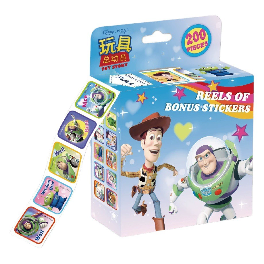 Настоящие наклейки-рулетки с мультяшными персонажами из Frozen (Холодное сердце): Эльза и София. Наградные наклейки для детского сада и малышей.