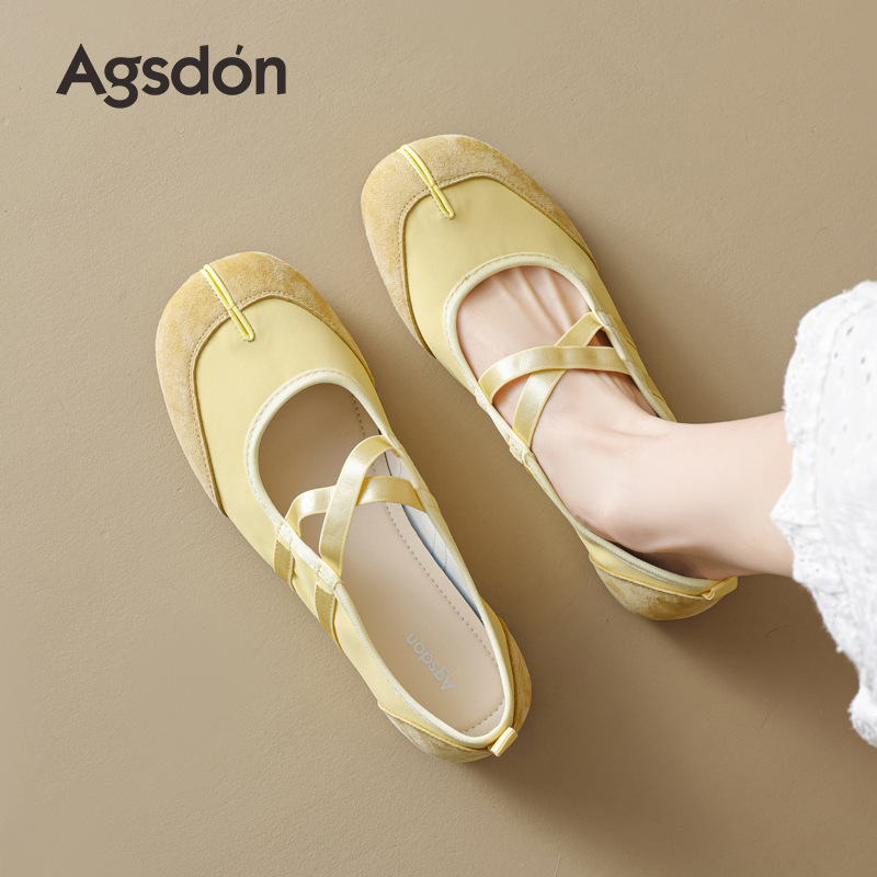 Augusden Yellow Birkenstock Mary Jane Women's Shoes 2026 New Spring Soft-Soled Shallow Single Shoes Flat German Training Shoes