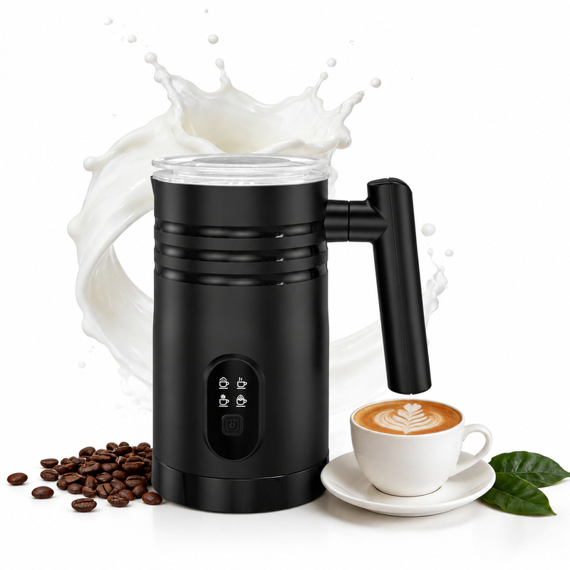 Multifunctional Milk Frother, Hot and Cold Electric Milk Frother, Milk Latte Art Foam Maker, Coffee Machine with Temperature Control, Dual-Use Mini