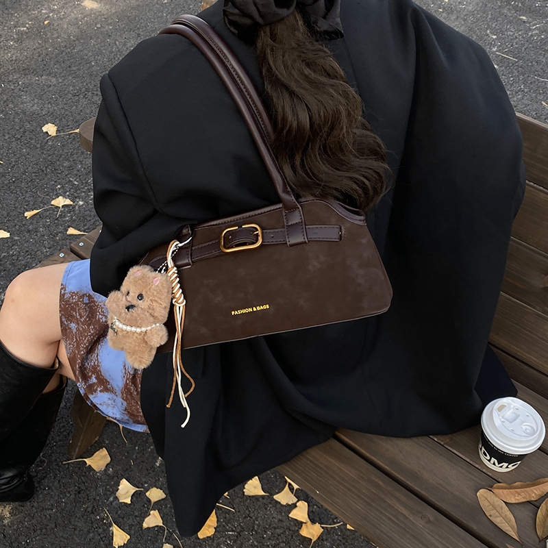 早秋通勤风麂皮绒包包女2025新款时尚高级感大容量百搭单肩斜挎包|undefined