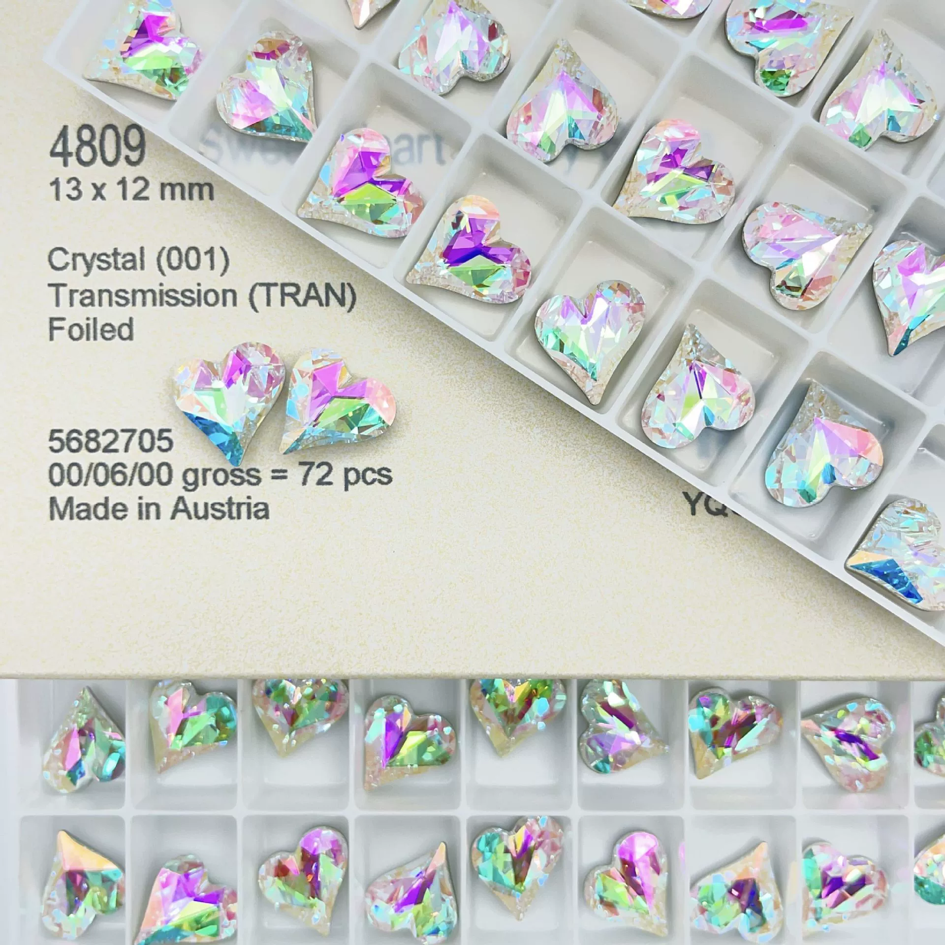 Swarovski, phone case heart-shaped for manicure, accessory