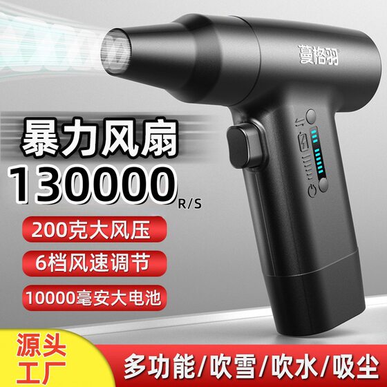 Cross-border exclusive for CE violence turbo fan 130000 to brushless small car dust removal snow water blowing super powerful handheld
