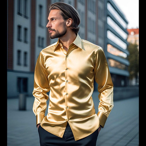  Men's silver turquoise gold shiny jazz dance shirt djds nightclub Long sleeved Shirt Fashion singers host groomsman wedding party choir blazer dresses Shirt 