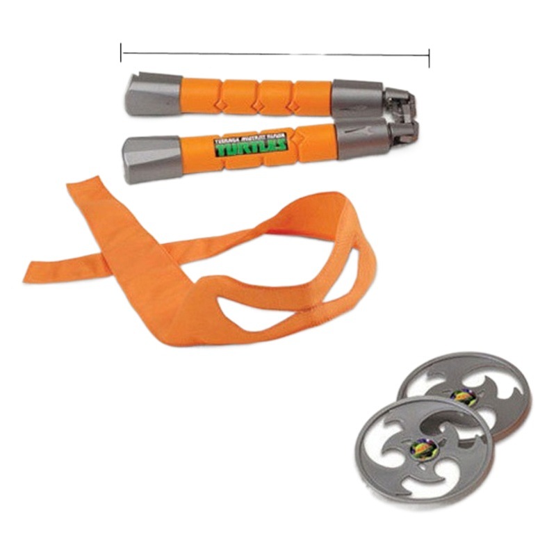 Ninja tortuga arma traje ojo máscara cuchillo tenedor nunchuck arma modelo Cosplay anime juego de rol