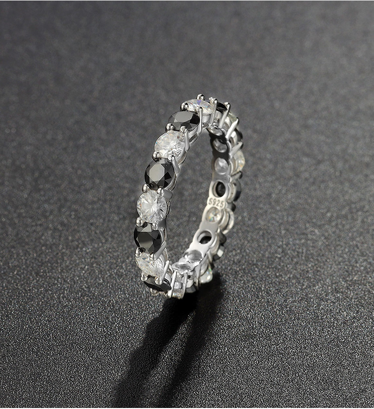 4g Weight Moissanite Inlay Material Rings Classification 1 Piece Quantity Holiday, Daily Occasion 925 Sterling Silver Material Round Pattern All Seasons Season Women's Gender Inlay Design Vacation, Simple Style Style 925 Sterling Silver Moissanite Round Rings Moissanite Rings 2