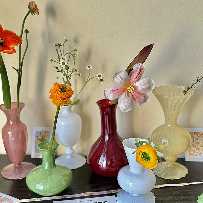 Nuevo jarrón de moda ins rococó florero pequeño arreglo de flores de vidrio florero mini hidropónico decoración de escritorio lote