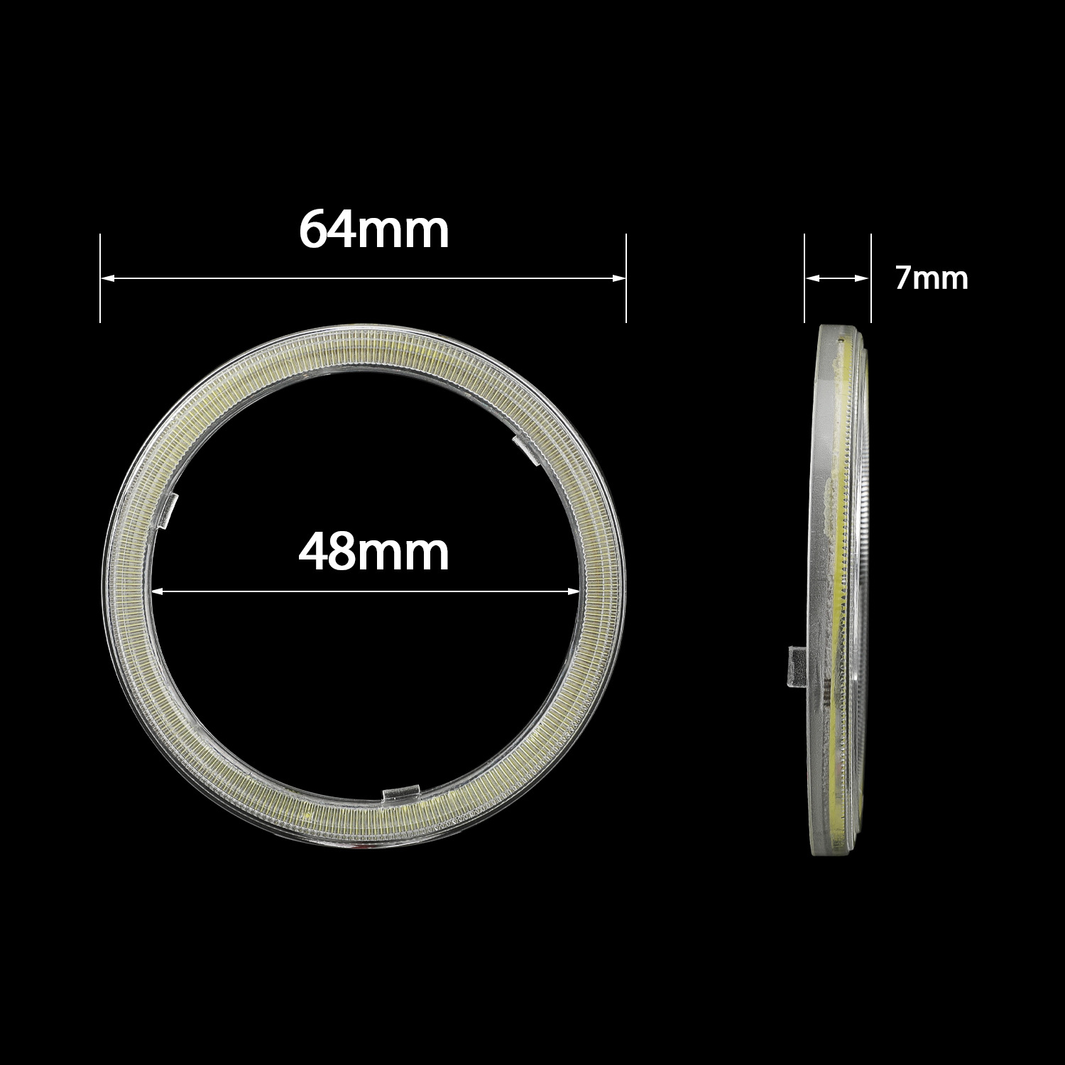 60mm motorcycle car LED light headlight aperture car light modified angel eye fog light cob aperture daytime running light