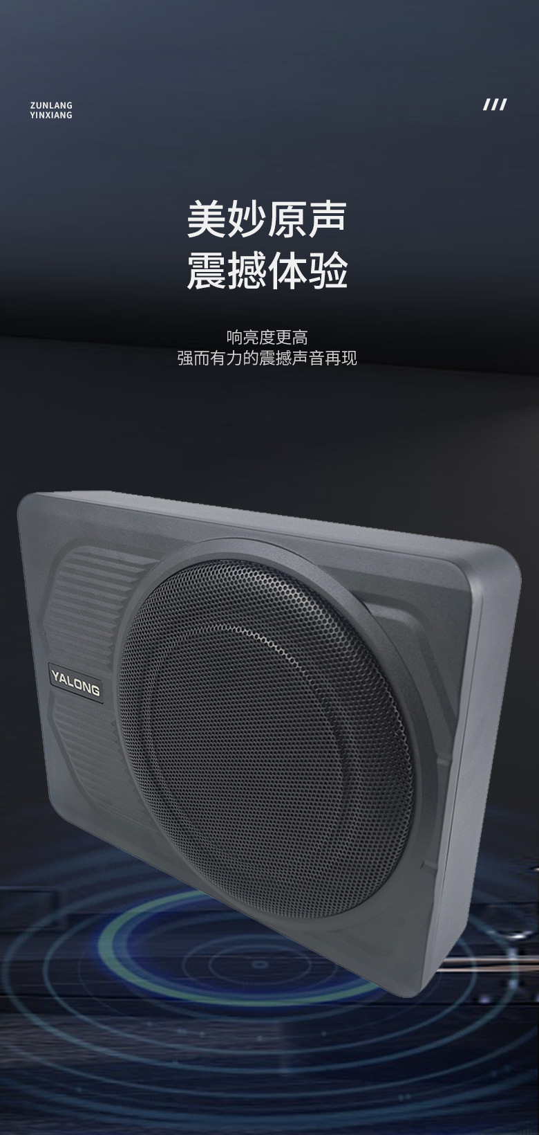 Source Factory 10inch Car Subwoofer Ultra-Thin Active Under-Seat Built-In Amplifier Wholesale in Stock Supports Customization