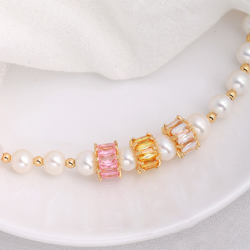 18K Gold-Plated Copper Color-Preserving Spacer Beads Handmade Loose Beads DIY Bracelet Necklace Crystal Pearl Spacer Beads Jewelry Accessories