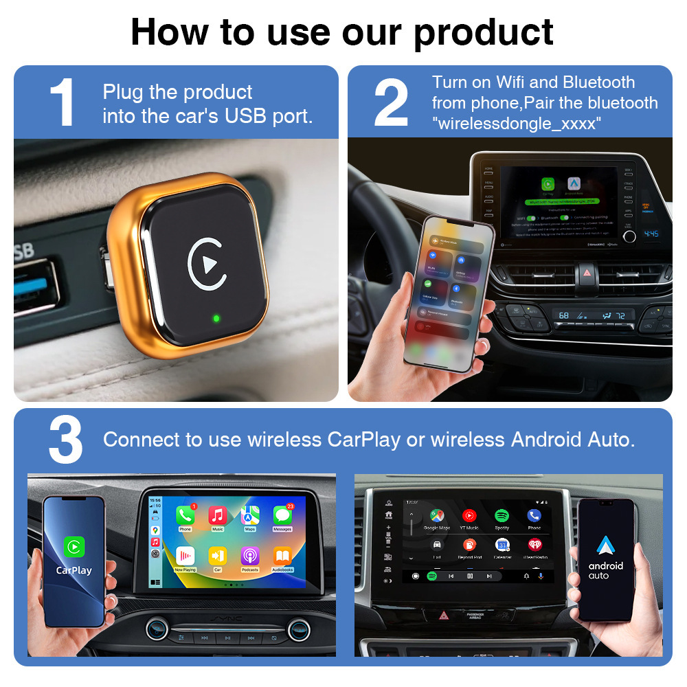 Car Wireless Carplay Box Android Car Interconnect Box Android Auto Car Source Factory