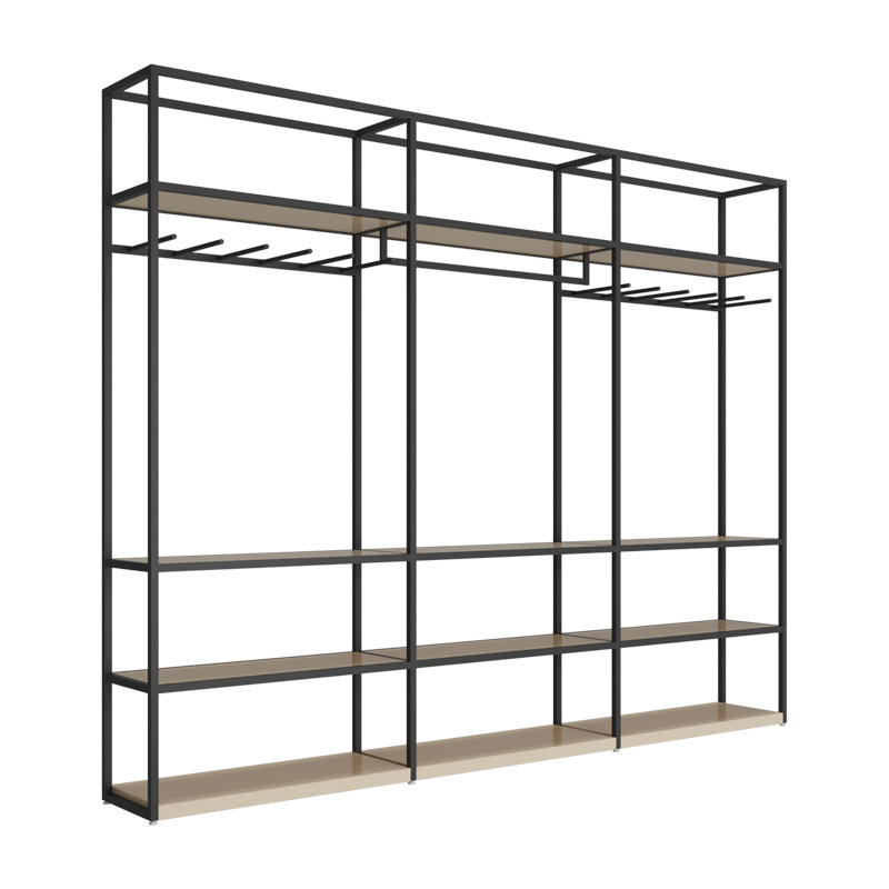 Estante de hierro montado en la pared estante de múltiples capas estante de exhibición de lujo ligero sala de exposiciones producto muestra de tela tienda de textiles para el hogar estante de exhibición