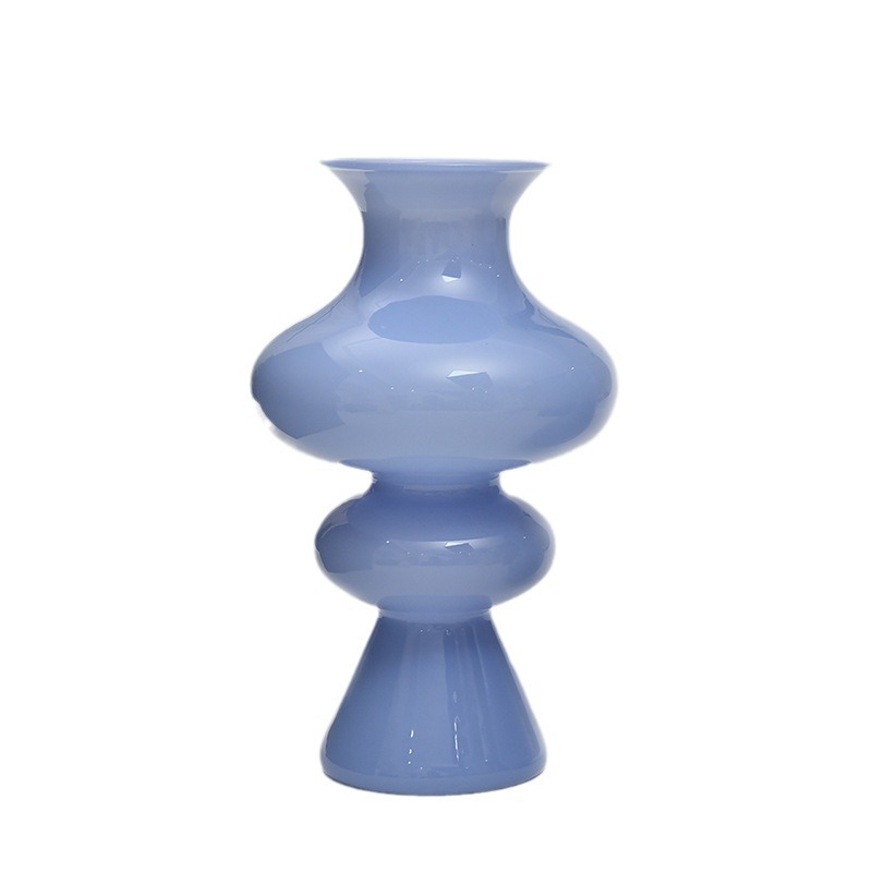 Nuevo jarrón de vidrio chino medieval de alto valor visual francés flor seca hidroponía arreglos florales decoración del hogar retro ornamentos