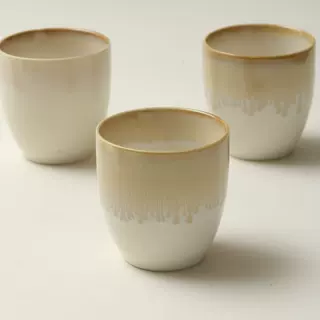 玖田烧简约渐变圆润茶杯陶瓷水杯牛奶杯咖啡杯家用单杯民宿漱口杯