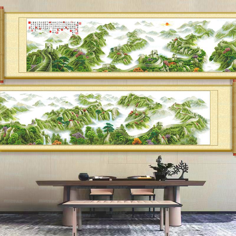 Mona Lisa real bordado cruzado floreciente chino 11m larga pintura paisajística atmósfera colección clásica bordado a mano image 3