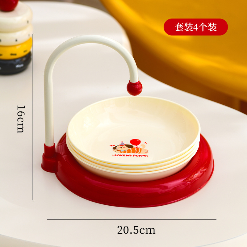 奶油风简约冰川纹家用吐骨碟套装餐桌垃圾收纳盘底座网红透明小盘|undefined
