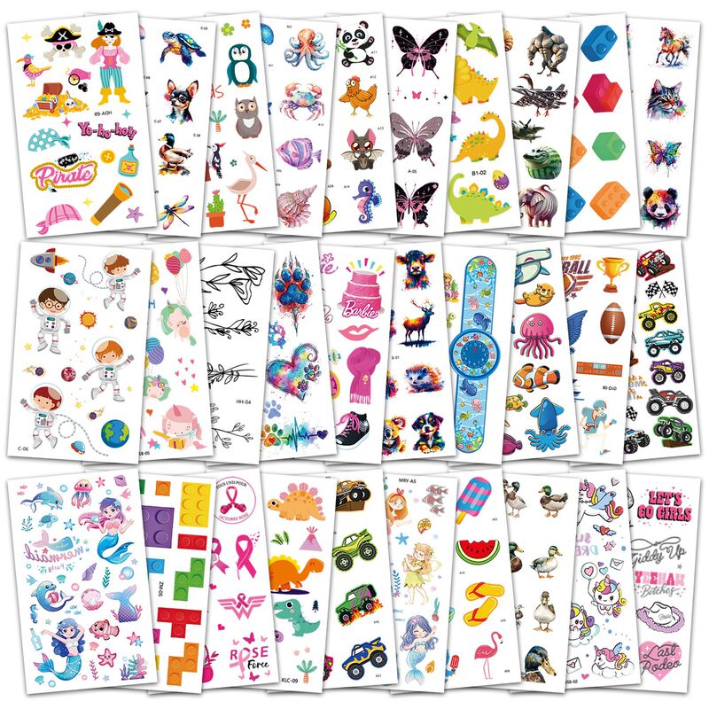 New cross-border children's cartoon tattoo stickers, cute and fun dinosaur, mermaid, animal arm temporary tattoo stickers New cross-border children's cartoon tattoo stickers, cute and fun dinosaur, mermaid, animal arm temporary tattoo stickers